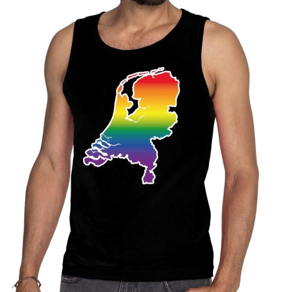 Nederland regenboog gaypride tanktop zwart heren