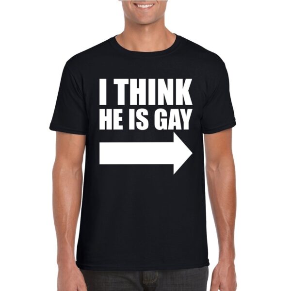 Zwart I think he is gay shirt voor heren