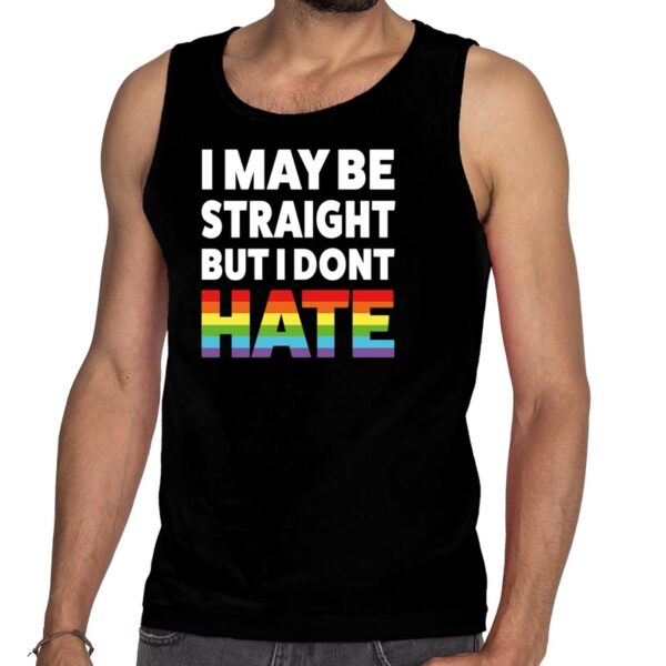 I may be straight but i dont hate tanktop gay pride zwart heren