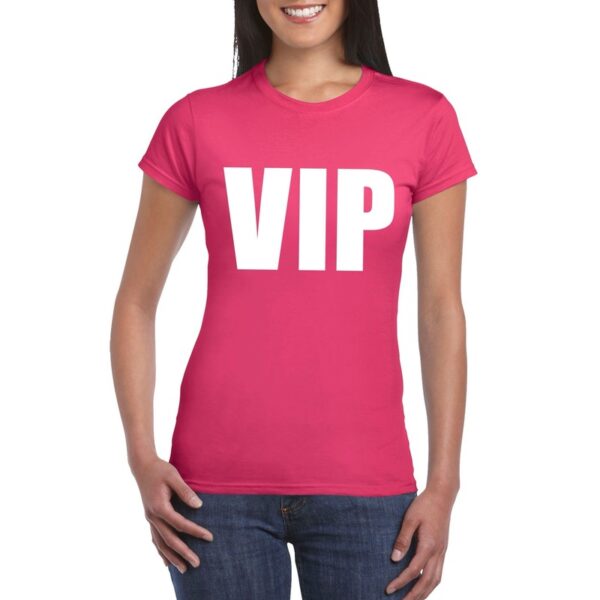 VIP tekst t-shirt roze dames