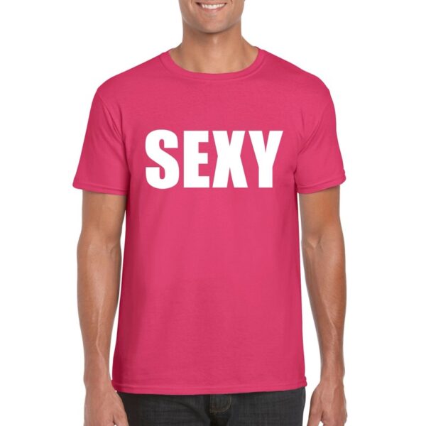 Sexy tekst t-shirt roze heren