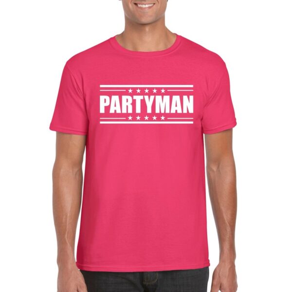 Partyman t-shirt fuscia roze heren